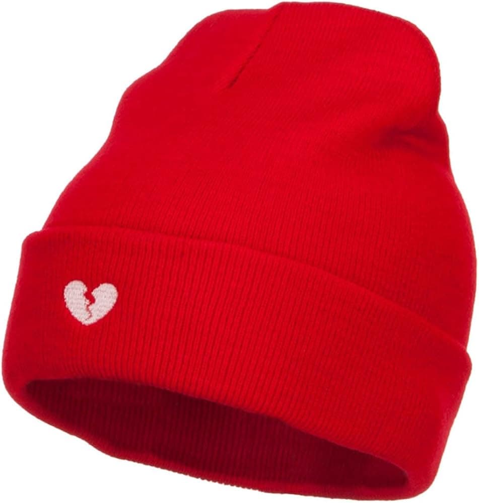 e4Hats.com Mini Broken Heart Embroidered Long Beanie