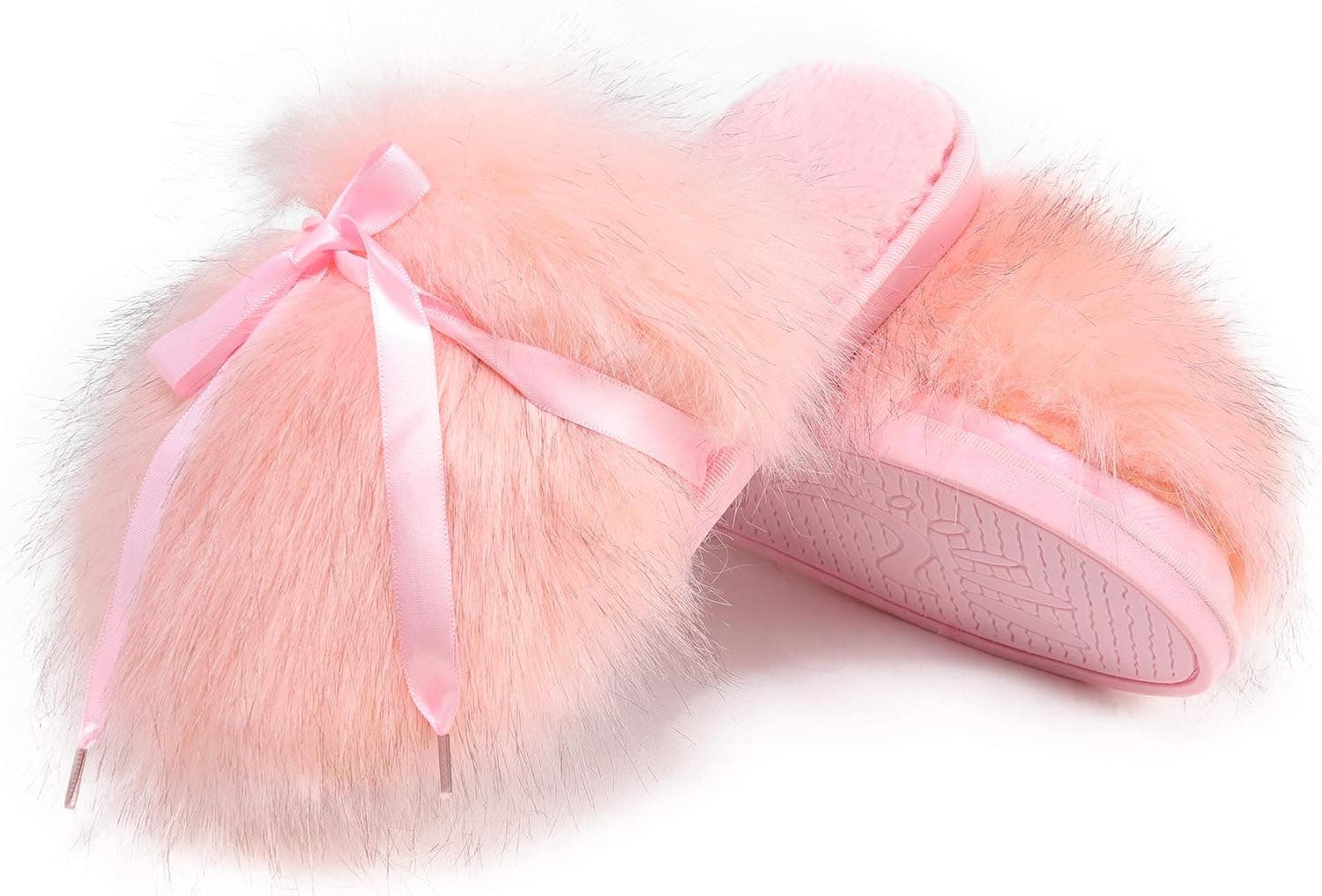 Fur Story Women's Faux Fur Slippers Memory Foam Cozy House Slipper Shoes Soft Flat Slide Sandals Indoor Outdoor