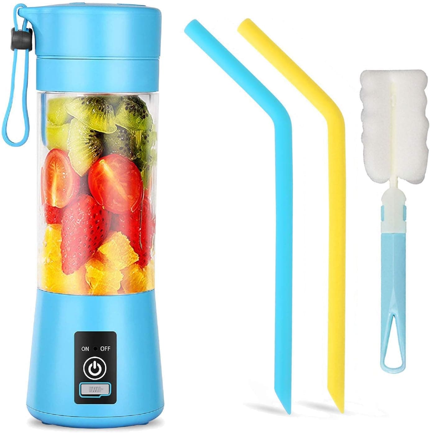 Portable Blender, Personal Size Blender USB Rechargeable with 6 Blades for Juice Crushed Ice Smoothies and Shakes, Mini Blender with 13oz Jucie Cup for Sports,Travel,Gym,home and Outdoors