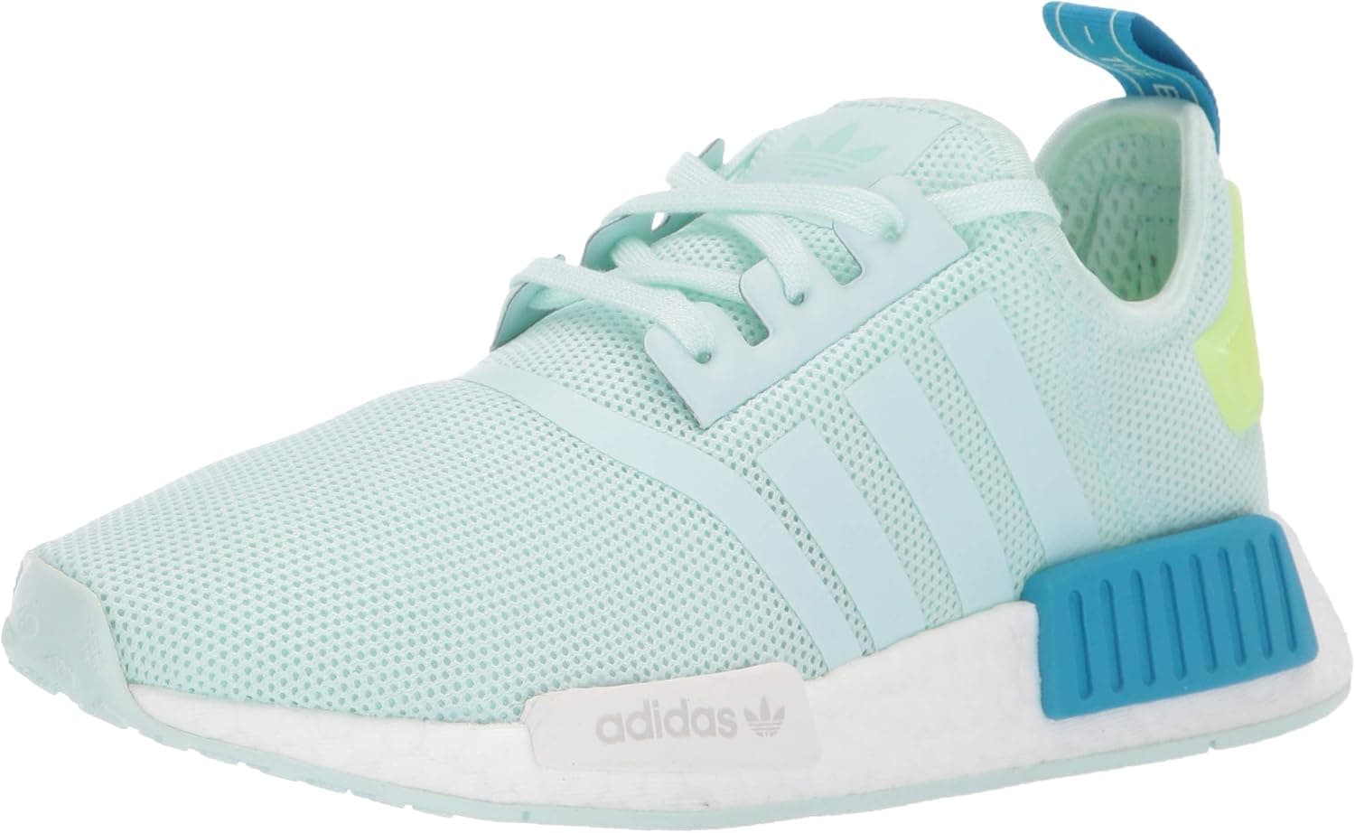 adidas Originals NMD_R1's Running Shoe, ice Mint/ice Mint/Shock Cyan, 4 US Unisex Big Kid
