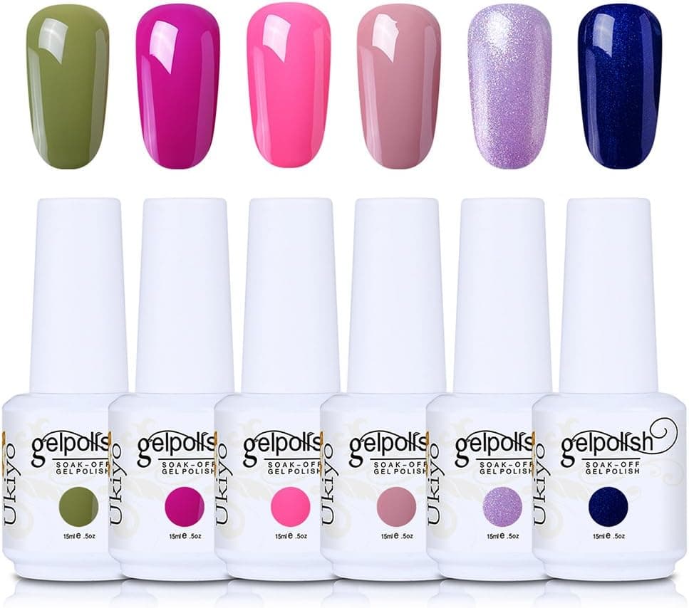 Gel Nail Polish Set UV Gel Nail Polish Nail Soak Off Gel Polish 6PCS 15ml by Ukiyo (#4)