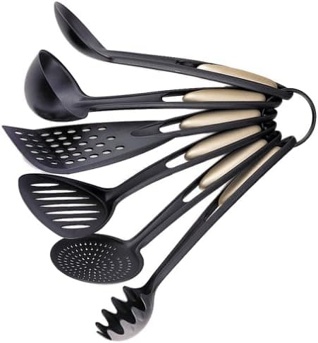 Pedrini Black & Satin 6-Piece Nylon Utensil Set