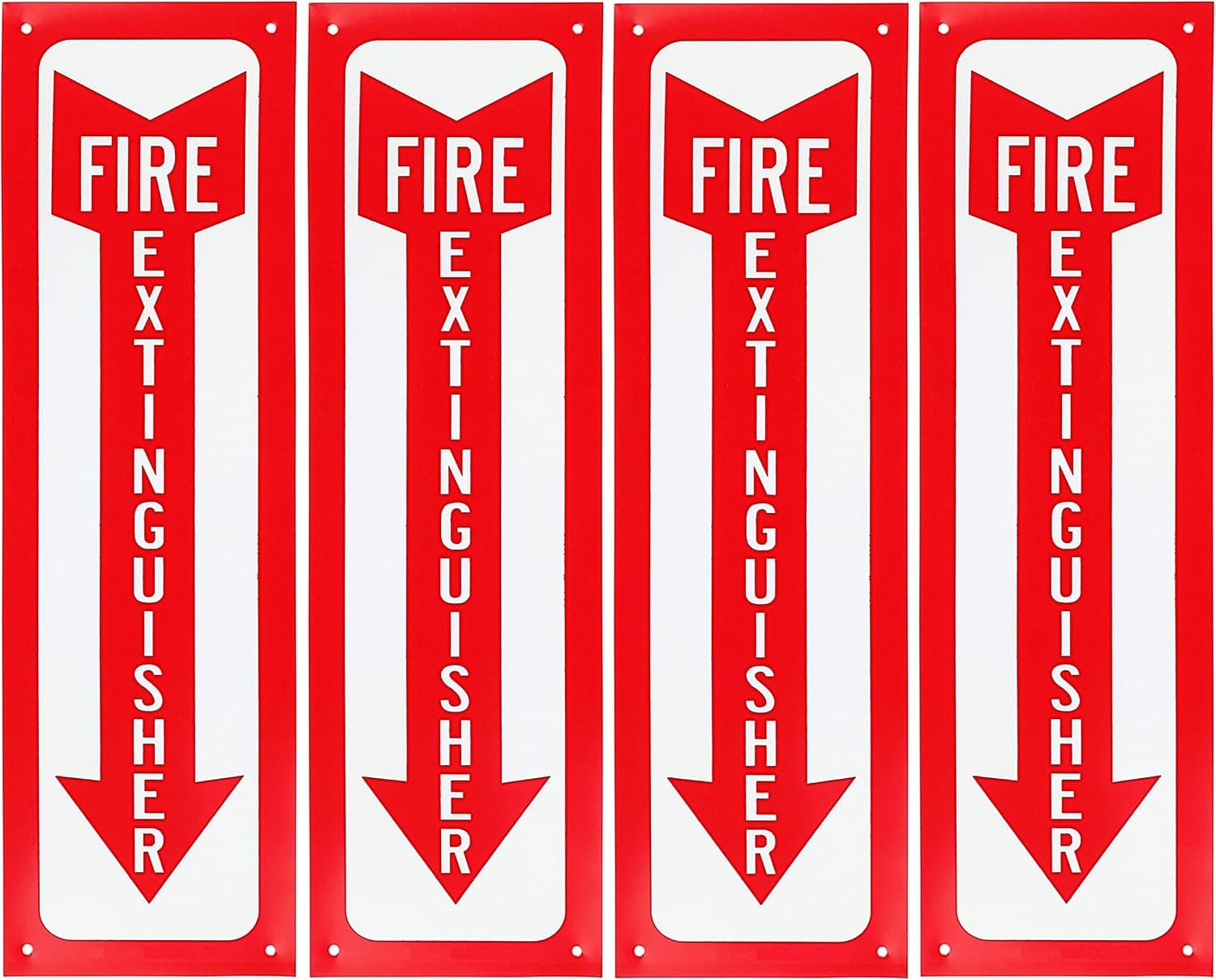 Iconikal 15 Mil 4 x 13-Inch Fire Extinguisher Location Sign, 4-Pack