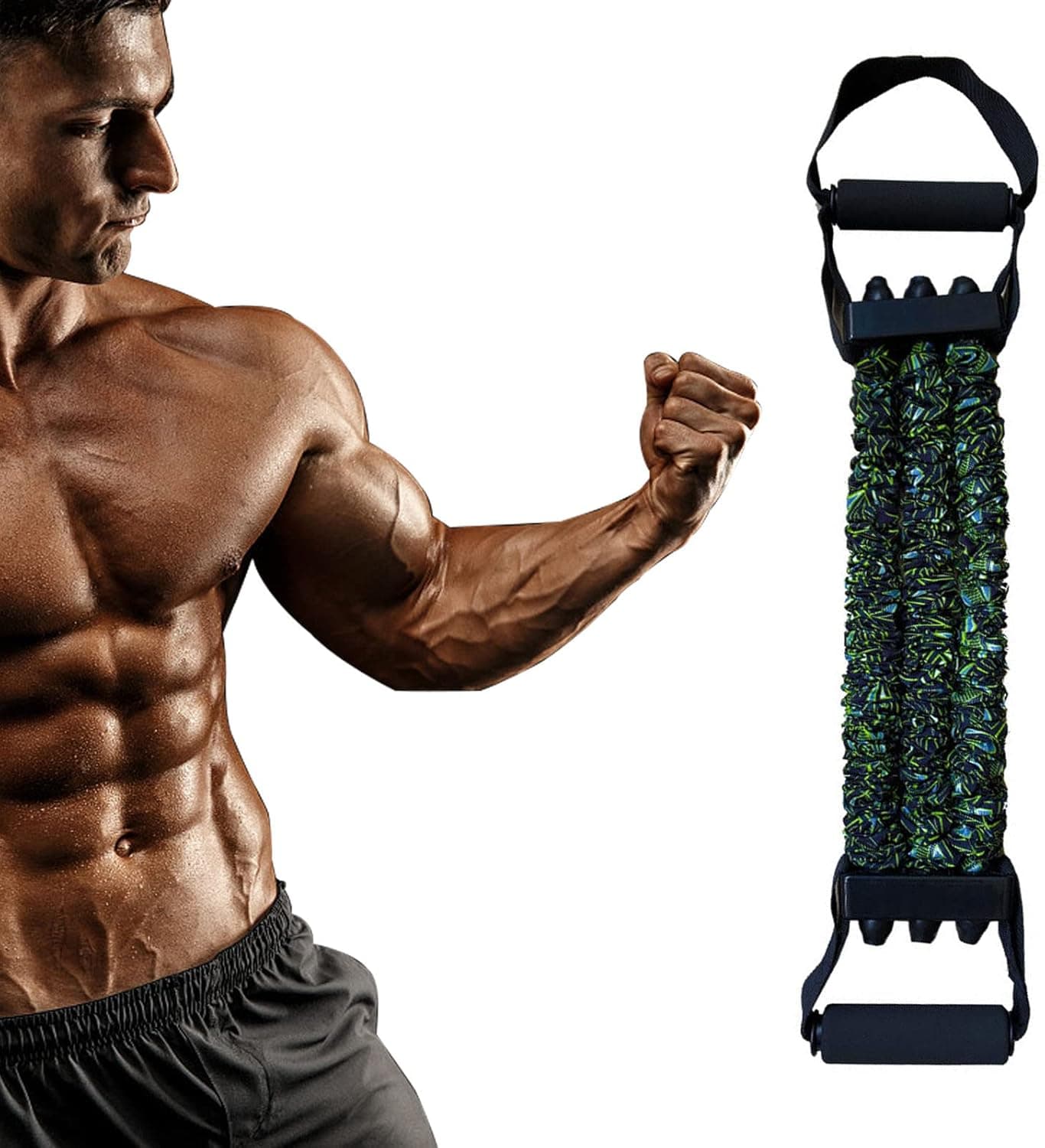 Chest Expander for Men and Women, Adjustable Exercise Springs, Portable Chest Workout Equipment, Arm Pull Bar Arm Muscle Chest Exerciser , Suit for Home Workout, Gym, Fitness Travel