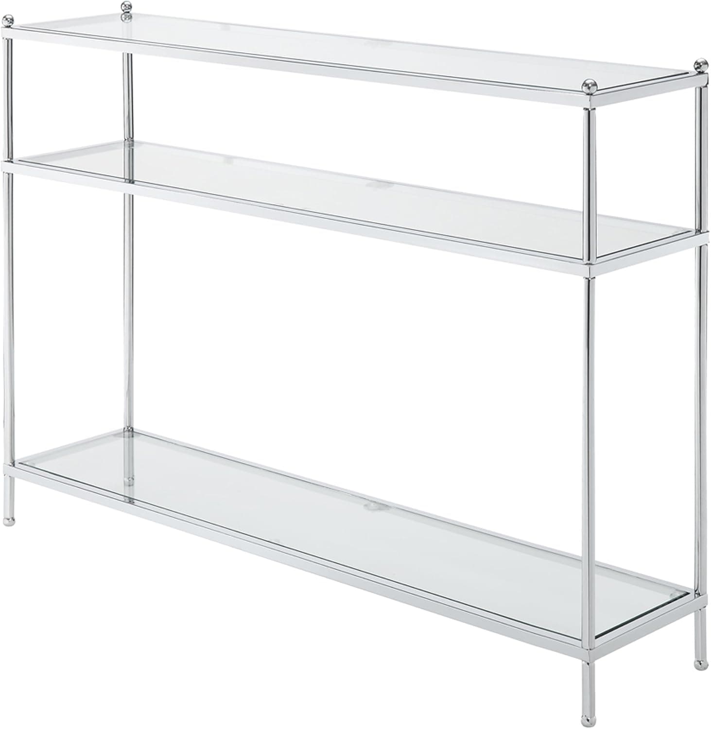 Convenience Concepts Royal Crest Console Table, Chrome / Glass