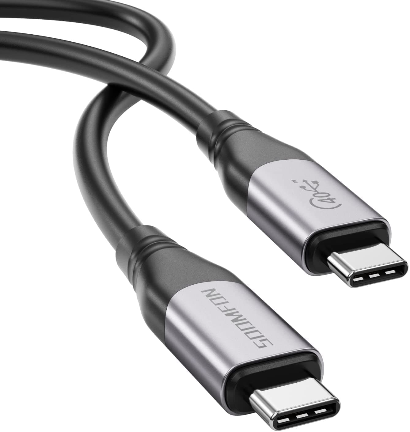 SOOMFON USB4 Cable 2.6 ft - Compatible with Thunderbolt 4, Thunderbolt 3 Cable, USB4 Supports 8K Display, 40Gbps Data Transfer, 100W Charging, for MacBook, iMac, Hub, Docking(USB-IF Certified)