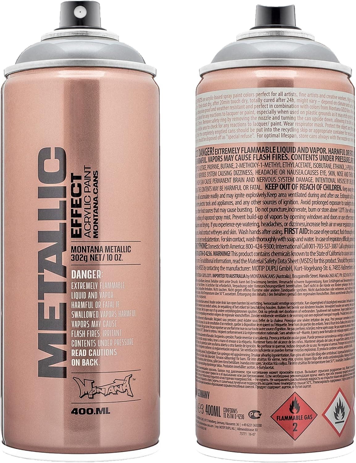 Montana Cans Montana Effect 400 ml Metallic Color, Silver Spray Paint