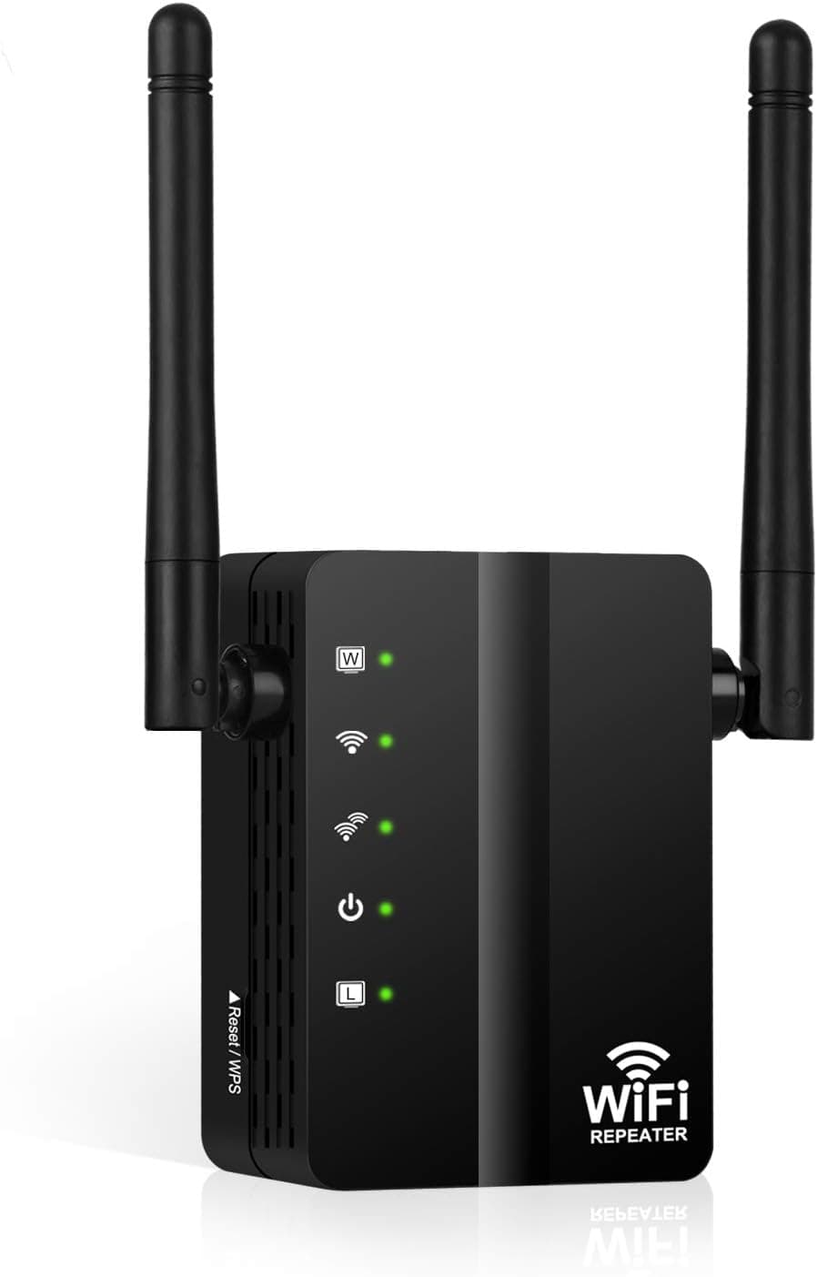 WiFi Range Extender,300 Mbps Wireless Network Superboost WiFi Repeater Mini Router Signal Booster with WPS Function 2.4GHz Band Amplifier with High Gain Dual Antenna Covering Whole Smart Home