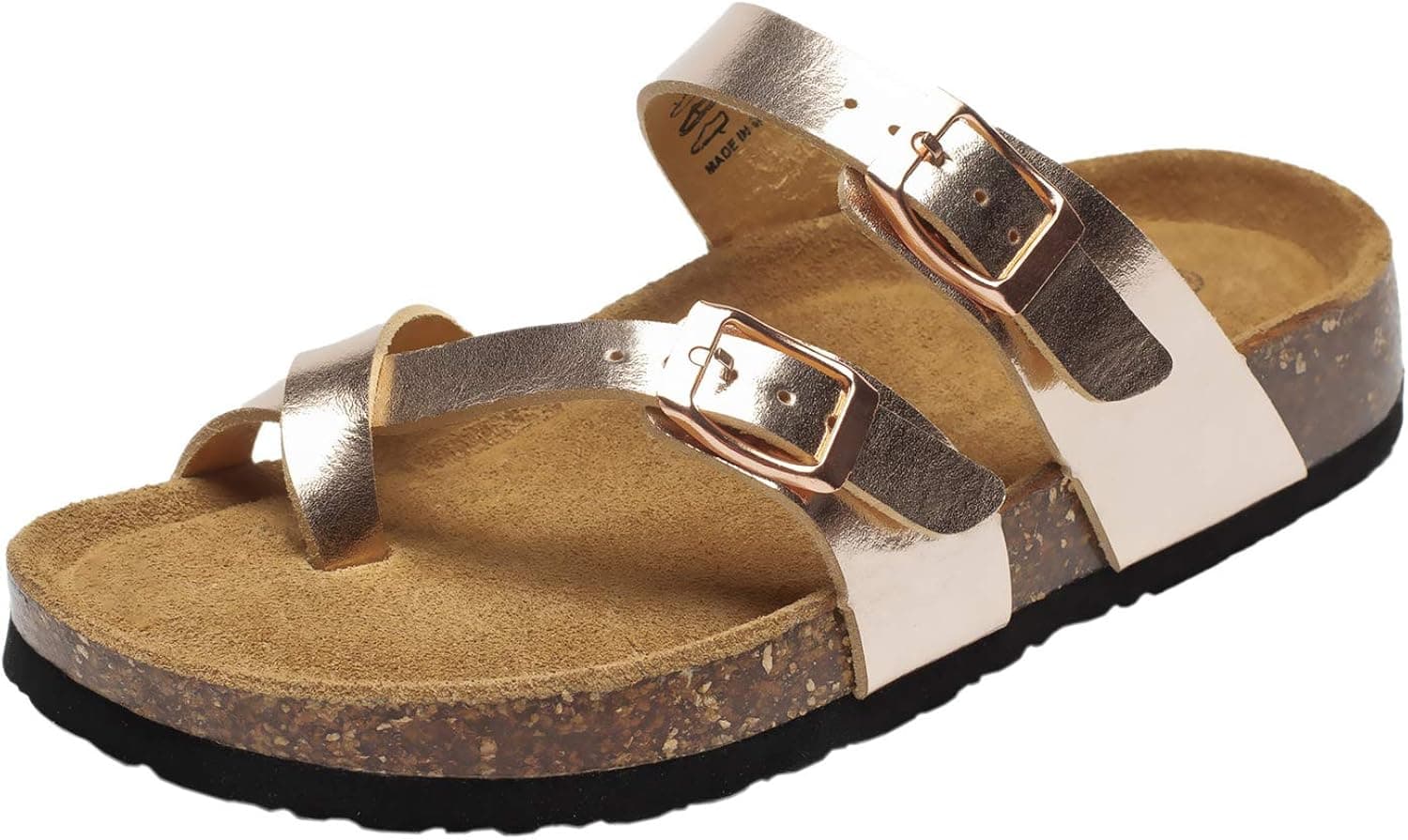 CareBey Women's Casual Cork Sole Slide Sandals