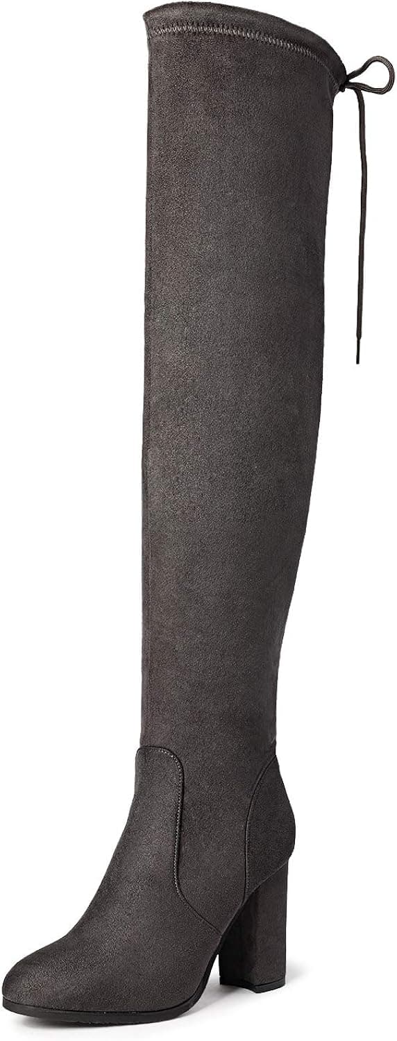 DREAM PAIRS Women's Thigh High Fashion Boots Over The Knee Block Heel Boots