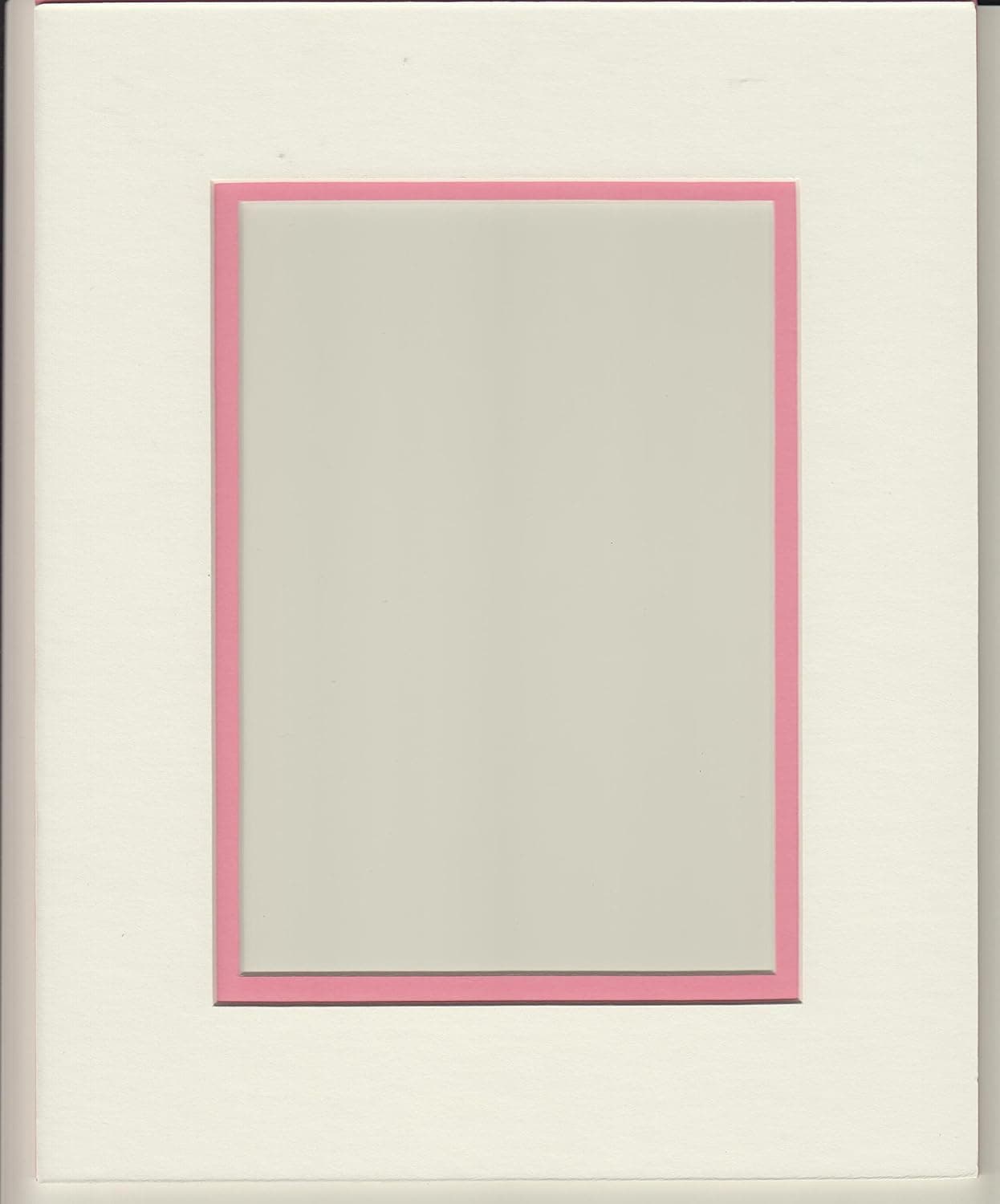 16x20 White & Bubble Gum Pink Double Picture Mat, Bevel Cut for 11x14 Picture or Photo