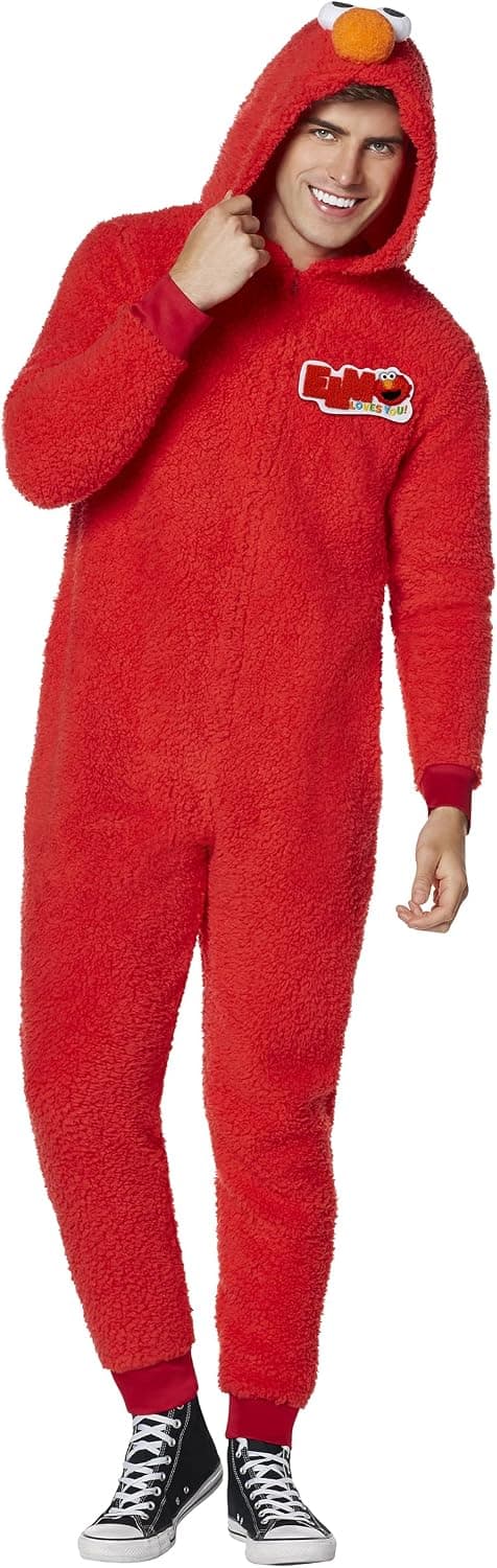 Spirit Halloween Adult Sesame Street Elmo Union Suit Costume