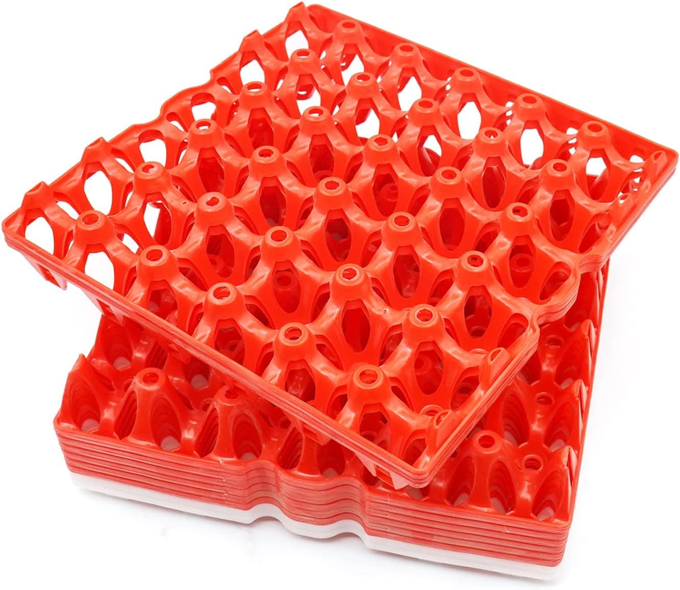 10 Pieces 30-Cell Plastic Egg Tray Egg Storage Container Stackable Egg Tray Egg Holder Used for Transporting or Storing Eggs Color Random