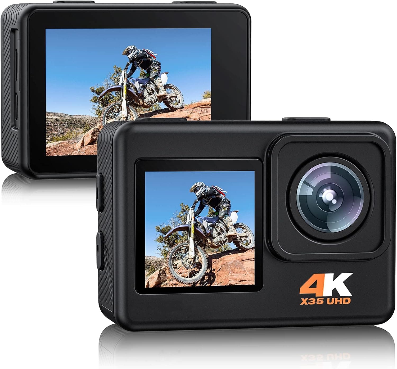 CAMCLUB Action Camera 4K 24MP Ultra HD WiFi Dual Color Screen Sports Underwater Camera EIS 131FT Waterproof Camera 170 Degree Wide Angle, 2 Rechargeable Batteries and Accessories Kit