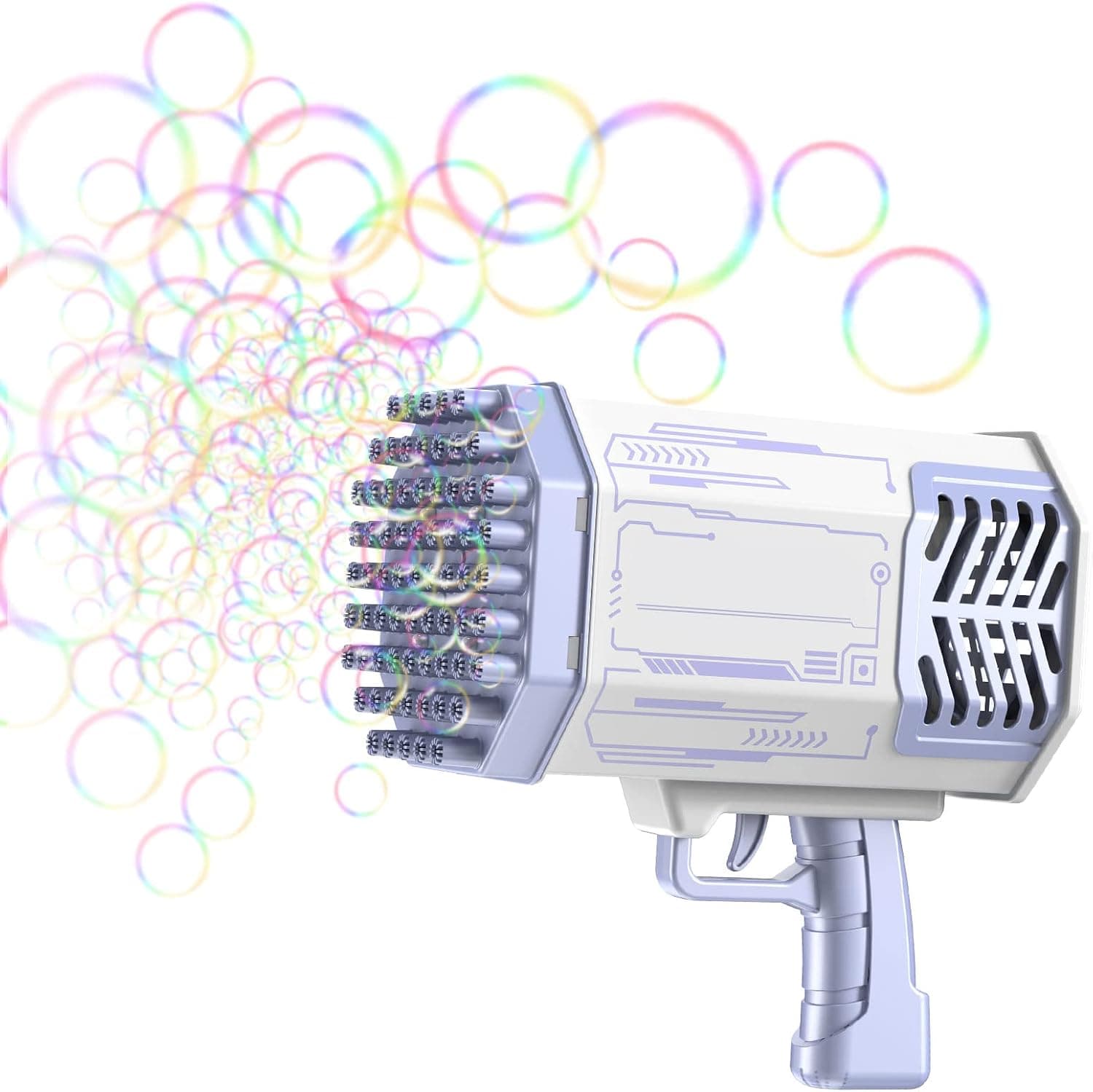 Bubble Gun,Bubble Machine Gun 69 Hole with Colorful Light,Super Big Bubble Maker Machine Toys for Kids Adults Outdoor Indoor Party Wedding Birthday,Purple