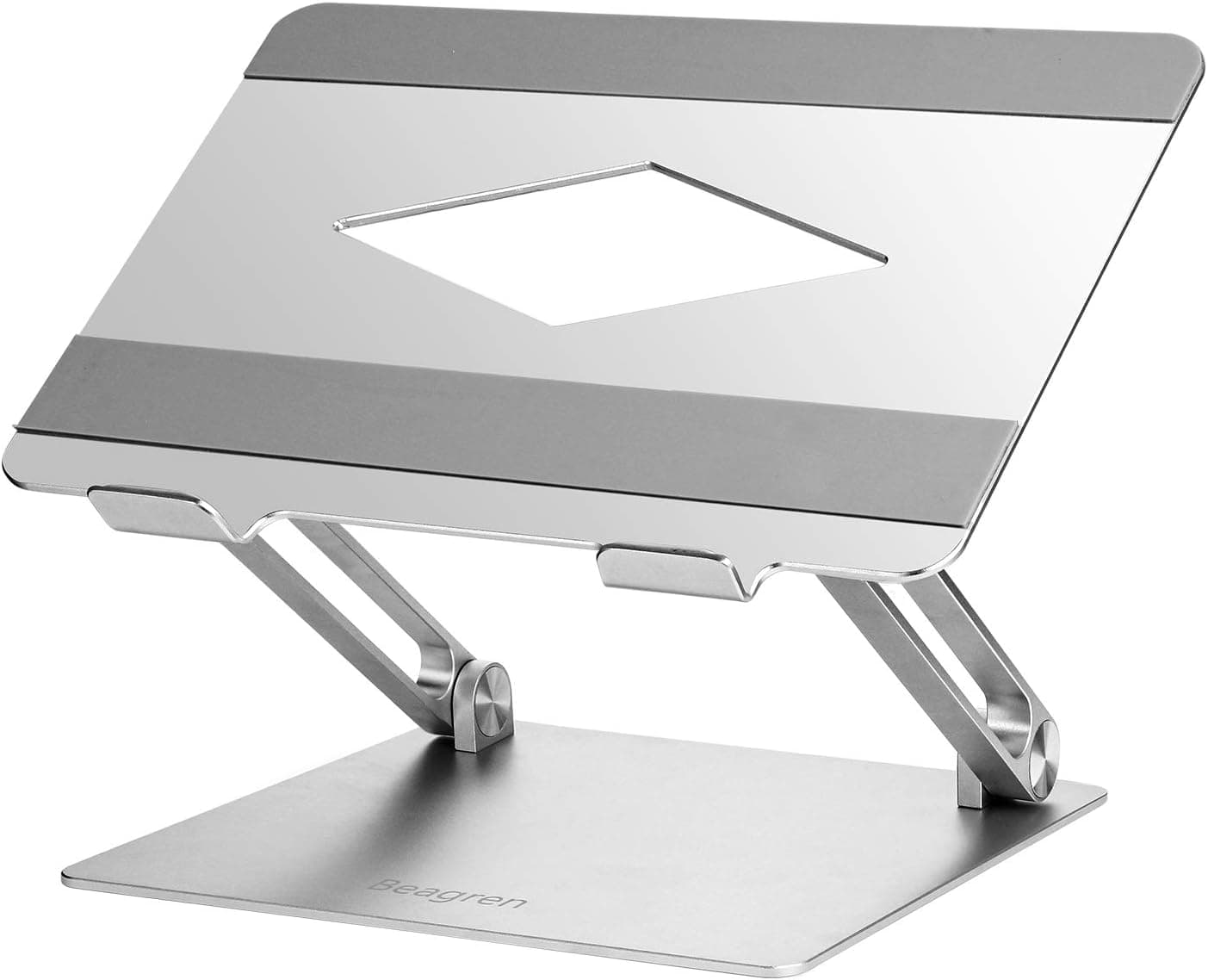 Beagren Laptop Stand, Ergonomic Computer Stand, [Big Size] Multi-Angle Stand Adjustable Notebook Stand for Laptop up to 17 inches, Compatible for MacBook pro,Surface .etc (Silver)