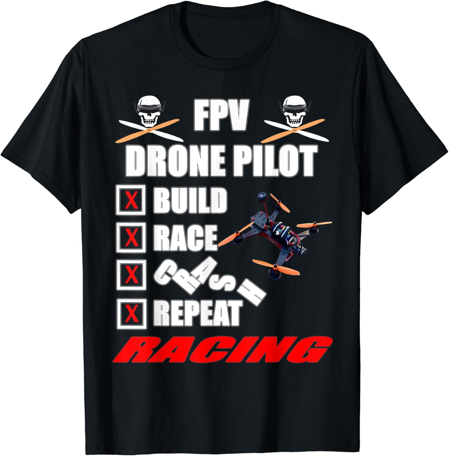 FPV Drone Pilot Racing Dark T-Shirt