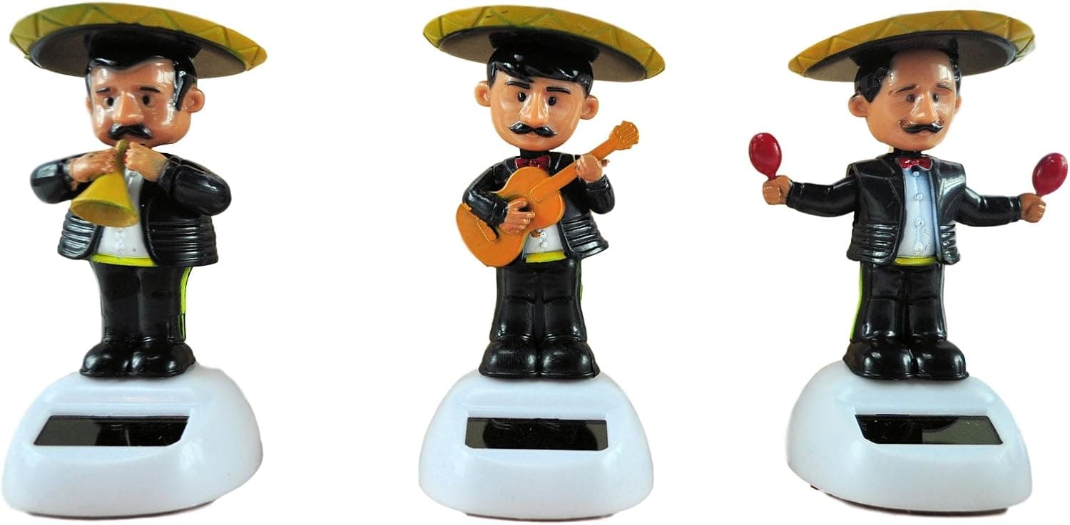 Momentum Brands Solar Dancing Mariachi Band-Black Suits (Trumpet, Guitar, and Maracas)