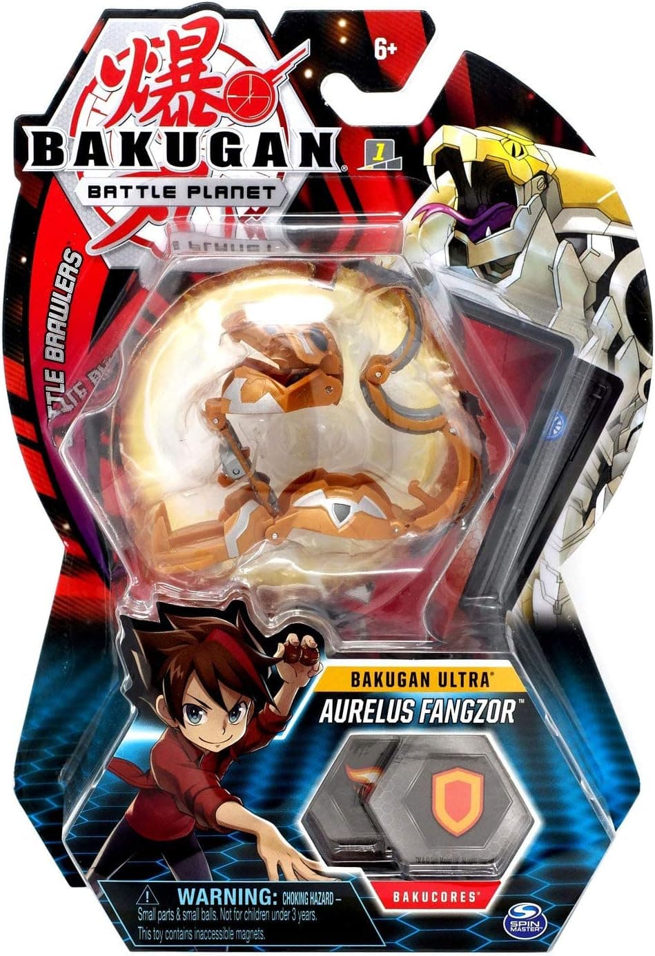 Bakugan Ultra, Aurelus Fangzor, 3-inch Tall Collectible Transforming Creature, for Ages 6 and Up