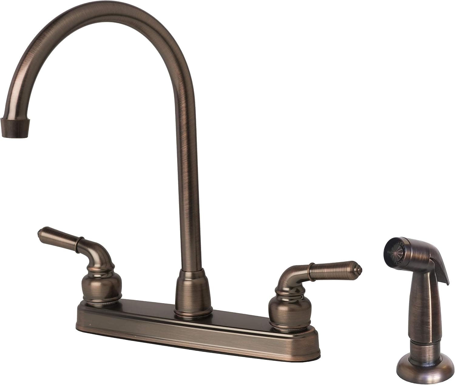 Laguna Brass 1201SPBZ RV Mobile Home Non-Metallic High Arc Swivel Kitchen Sink Faucet with Side Spray, Brushed Bronze Finish