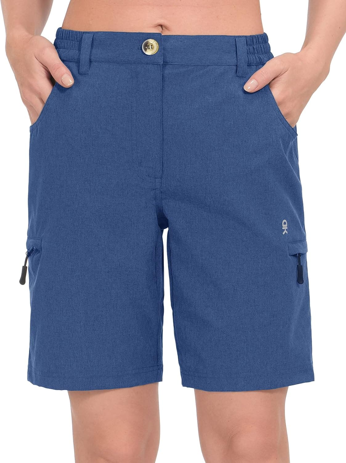 Little Donkey Andy Women's 9 Inch Inseam Golf Shorts, Lightweight Quick Dry Hiking Shorts, Zippered Pockets
