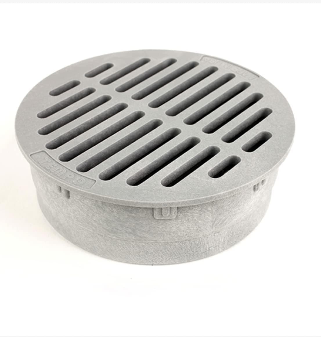 Premium USA Made 6" Inch Outdoor Round Flat Drain Grate Cover - Fits All 6" Inch Sewer & Drain Pipe / Fittings, Also Fits Triple Wall Pipe & Corrugated Landscape Pipe 6" (Grey)