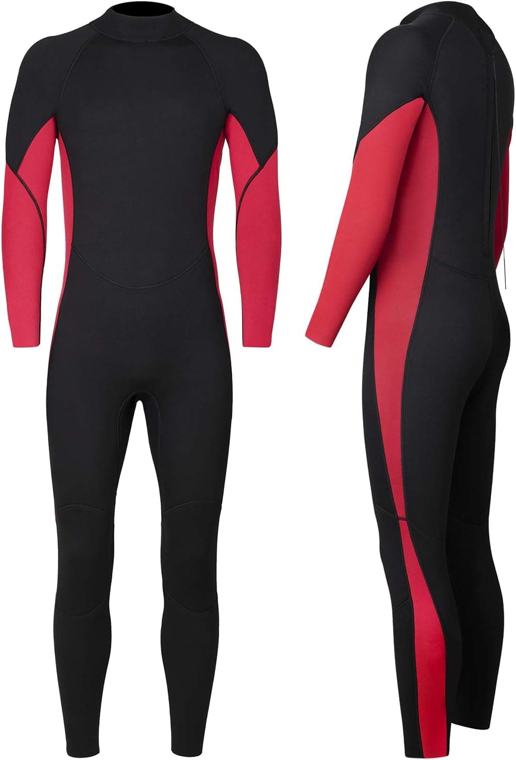 Nataly Osmann 3mm Neoprene Full Wetsuits for Men Long Sleeve One Piece Diving Suit with Back Zipper Scuba Thermal Diving Skin Keep Warm for Water Sports Surfing Kayaking Snorkeling Swimming