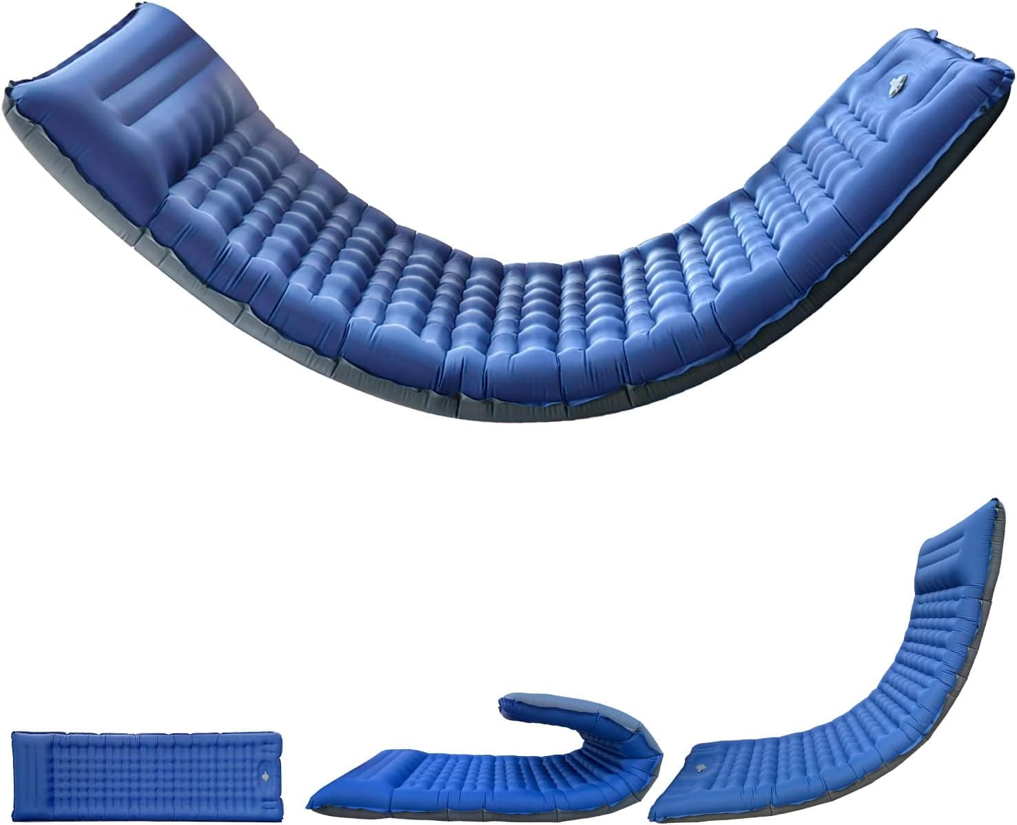 Sleeping Pad for Camping 4.1inch Extra Thickness Inflatable Camping Mattress with Built In Pump Ultralight Camping Gear Essentials with Pillow Sleeping Mat for Camping Backpacking Hiking Travel