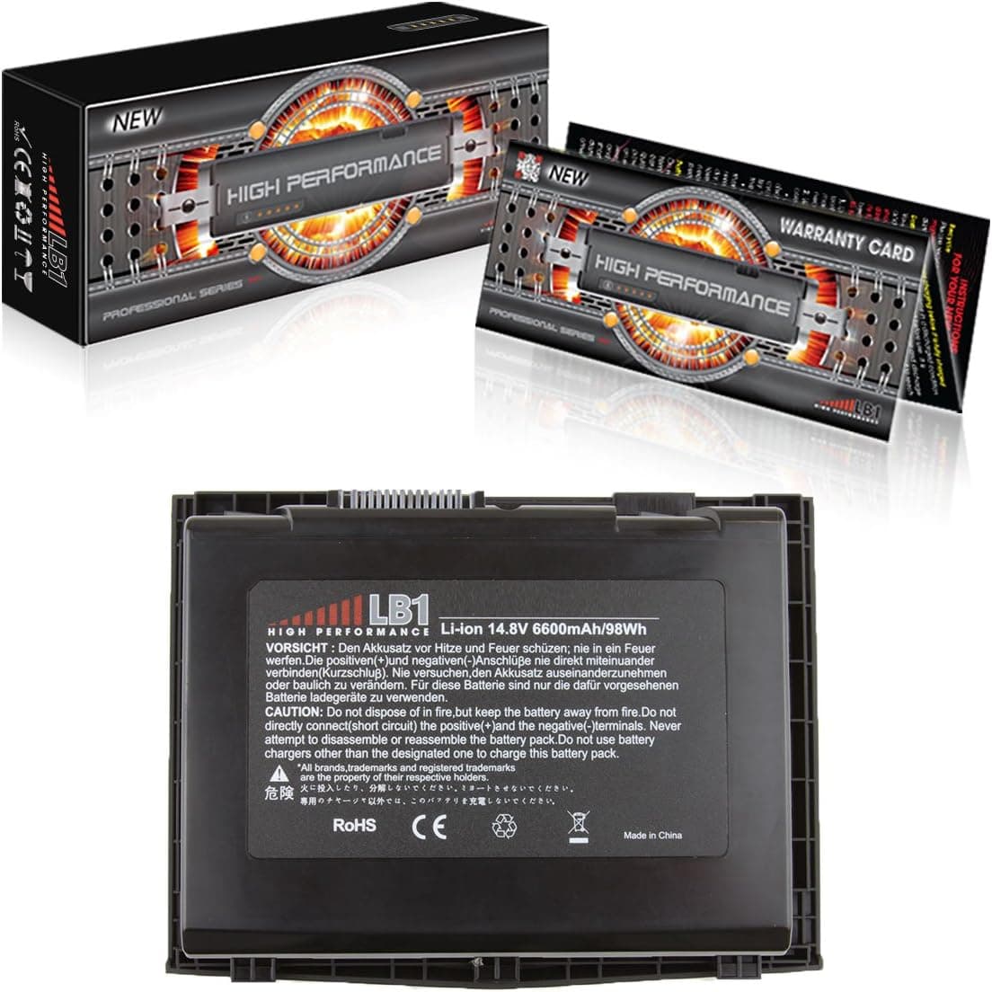 LB1 High Performance 6600 mAh Battery for Dell Alienware M18x / M18x R1 / M18x R2, fits: BBTYAVG1 / X7YGK