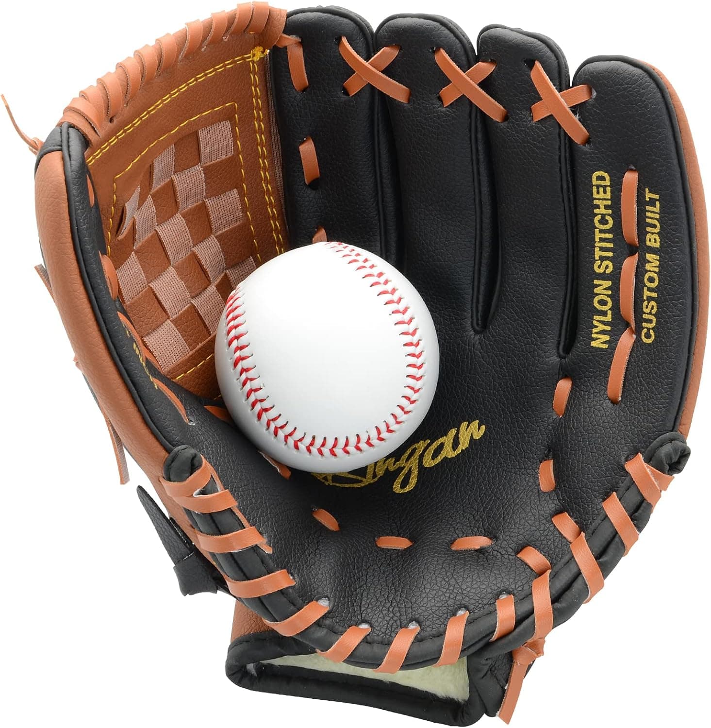 Baseball Glove and Ball Softball Mitt Softball Glove 9.5''-12.5'' T-Ball Youth Adult Beginner Play & Training Baseball Mitt Left Hand Glove Soft Ball Right Hand Throw…