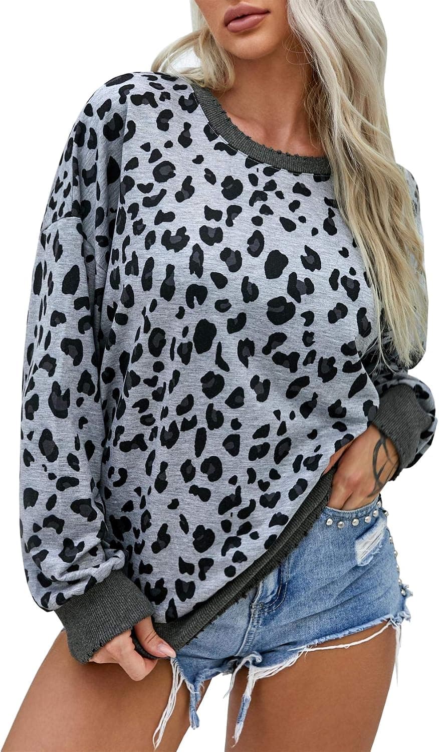 RXRXCOCO Womens Tiger Sweatshirt Long Sleeve Crewneck Cute Tops Print Pullover