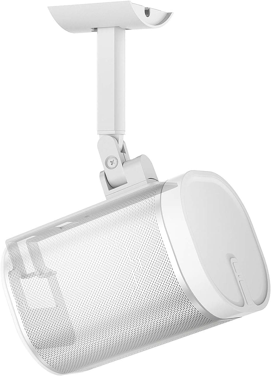 Wall and Ceiling Mount for Sonos Play 1 Mounting Bracket Tilt & Swivel 180° Adjustable Mounts for Play:1 Sonos Speaker Accessories, (Single White)