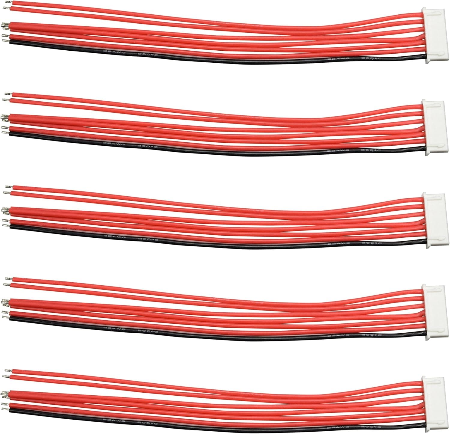 Apex RC Products JST-XH 6S Balance Plug W/ 6" / 150mm Wire Lead - 5 Pack #1084