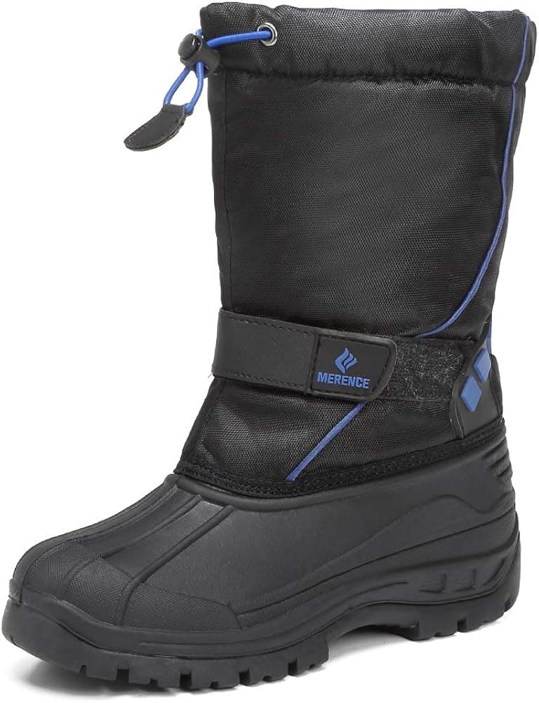 CIOR Snow Boots Winter Outdoor Waterproof with Fur Lined for Girls & Boys (Toddler/Little Kid/Big Kid) U118WXZ010,BlackBlue,38