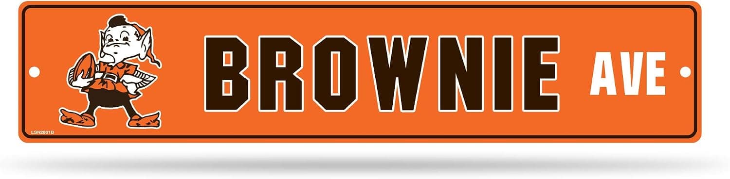 Rico Industries NFL Cleveland Browns Street Sign, 5 x 24-inches