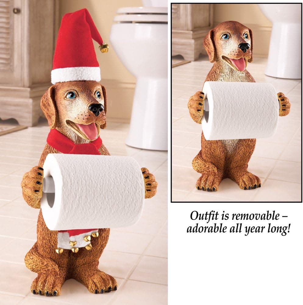 Seasonal Dog Toliet Paper Holder
