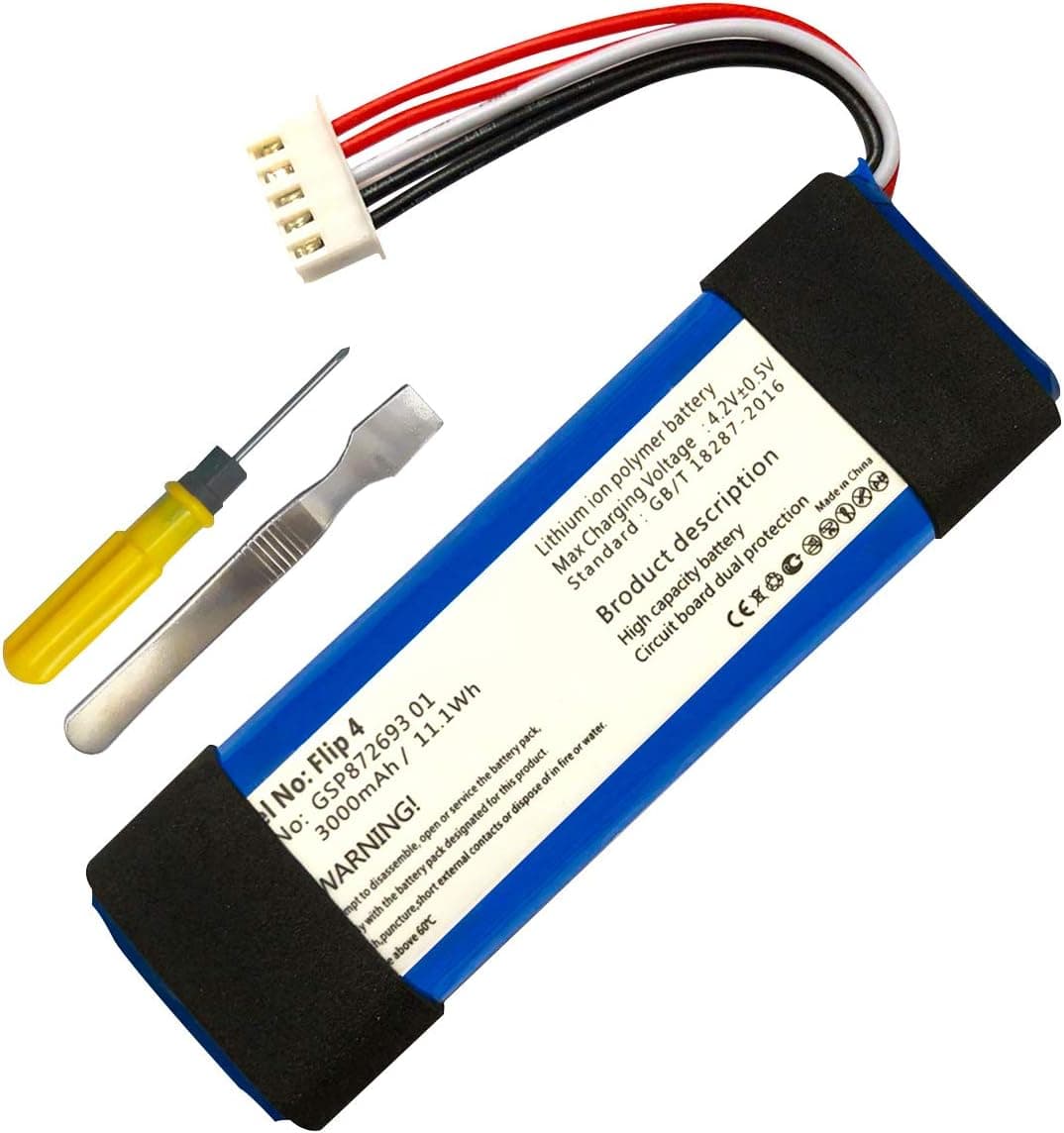 High Capacity for JBL flip 4 Speakers Replacement Battery + Tool Shockproof Sponge Special Edition GSP872693 01 3.7V 3000mah /11.1Wh Flip4 Battery