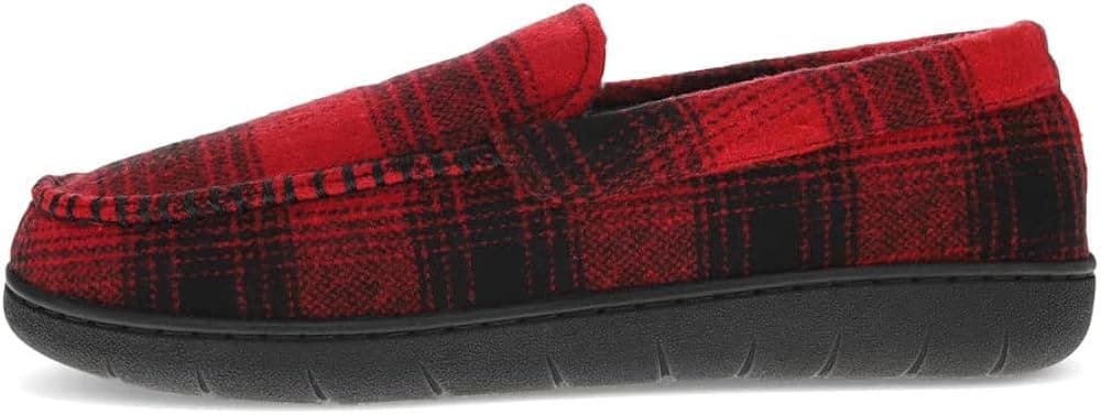 Levi's Mens Fields Buffalo Flannel Venetian House Shoe Slippers, Black/Red, XXL