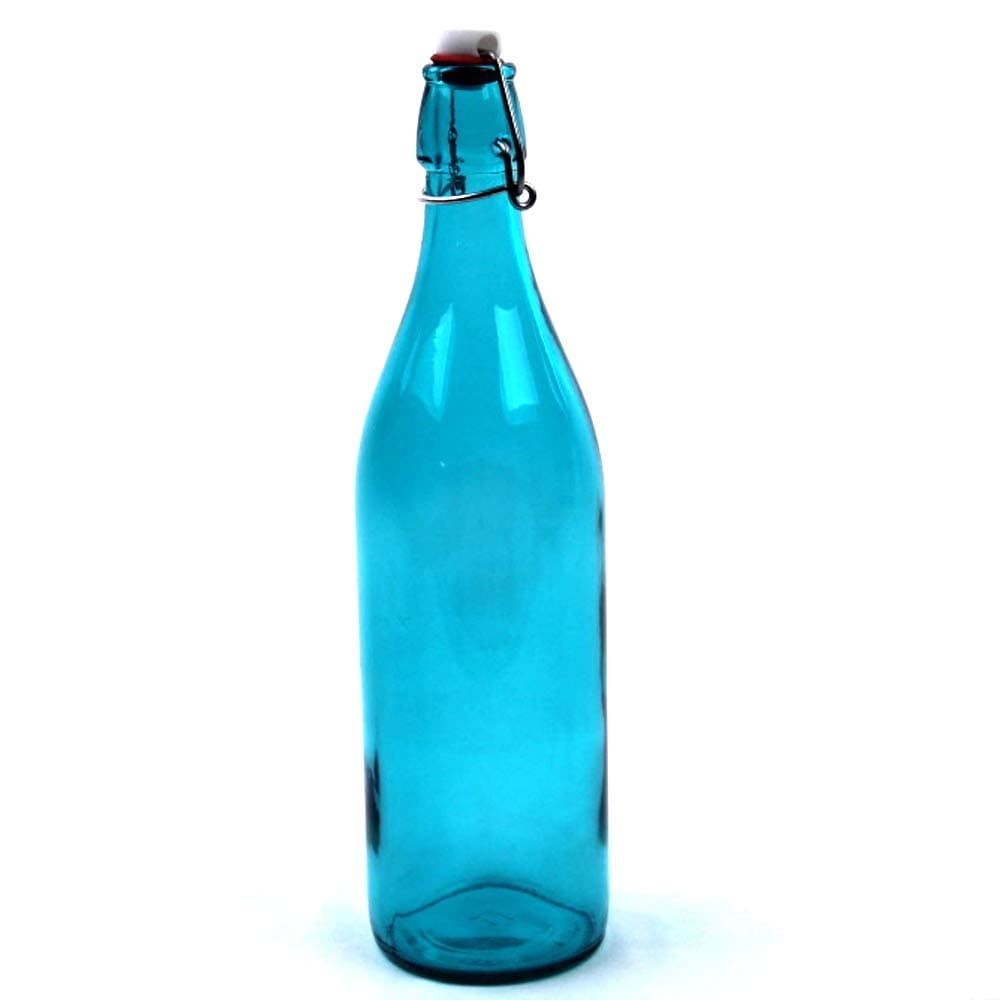 Bormioli Rocco Giara Sky Blue Glass Bottle With Stopper 33 3/4oz