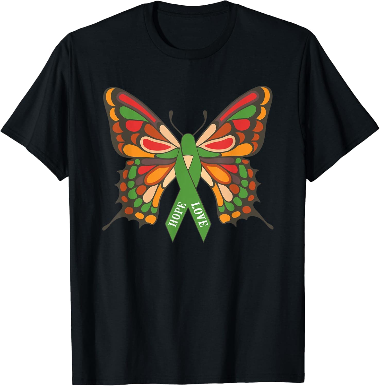 Mental Health Awareness Butterfly Ribbon T-Shirt