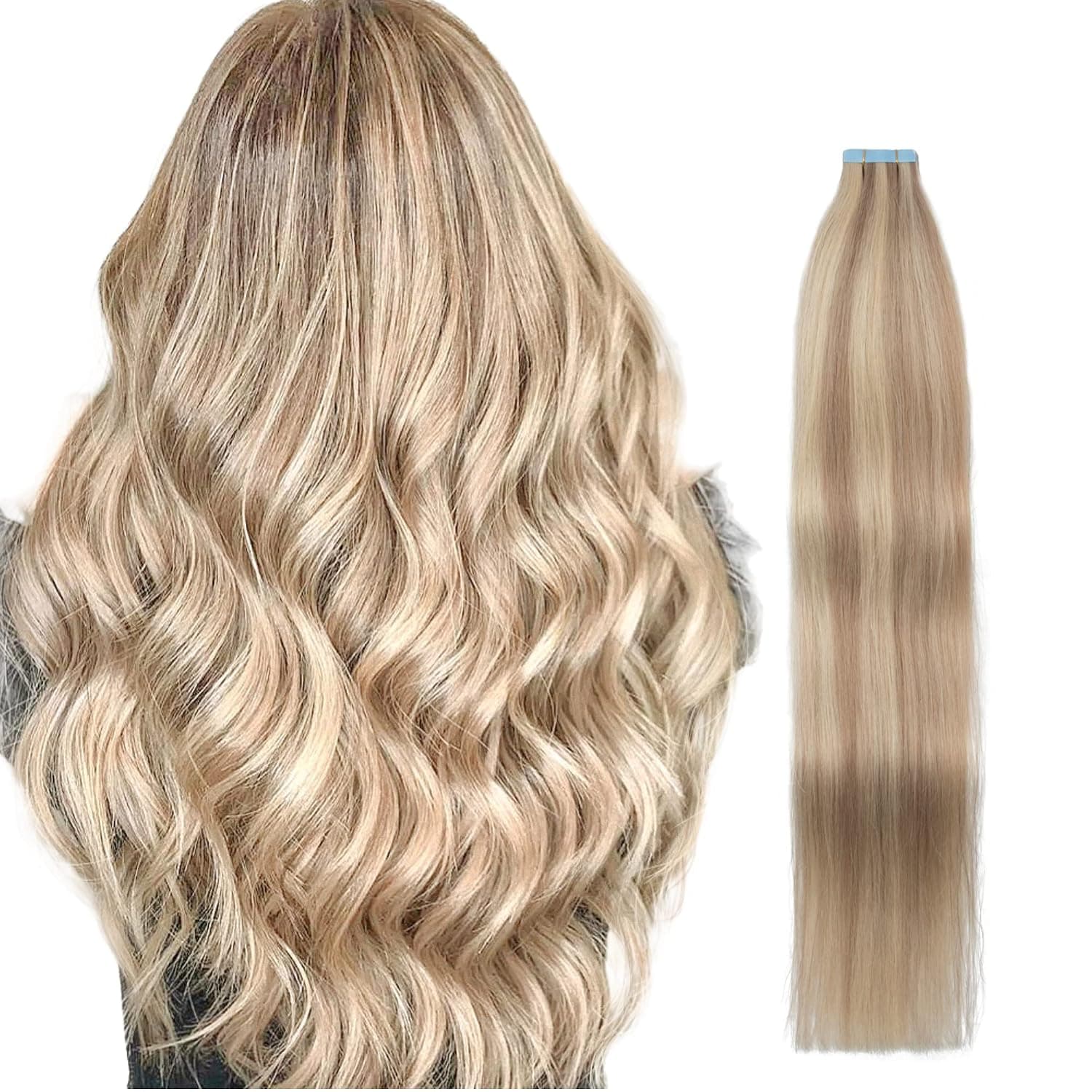 ISHEENY Tape In Hair Extensions - 18/613 Tape In Extensions, 12 Inches, 40g, 20PCS/Set - Get The Ultimate Hair Transformation With Isheeny Tape In Hair Extensions! Enjoy Longer, Fuller, And Thicker Hair That Looks And Feels Amazing!