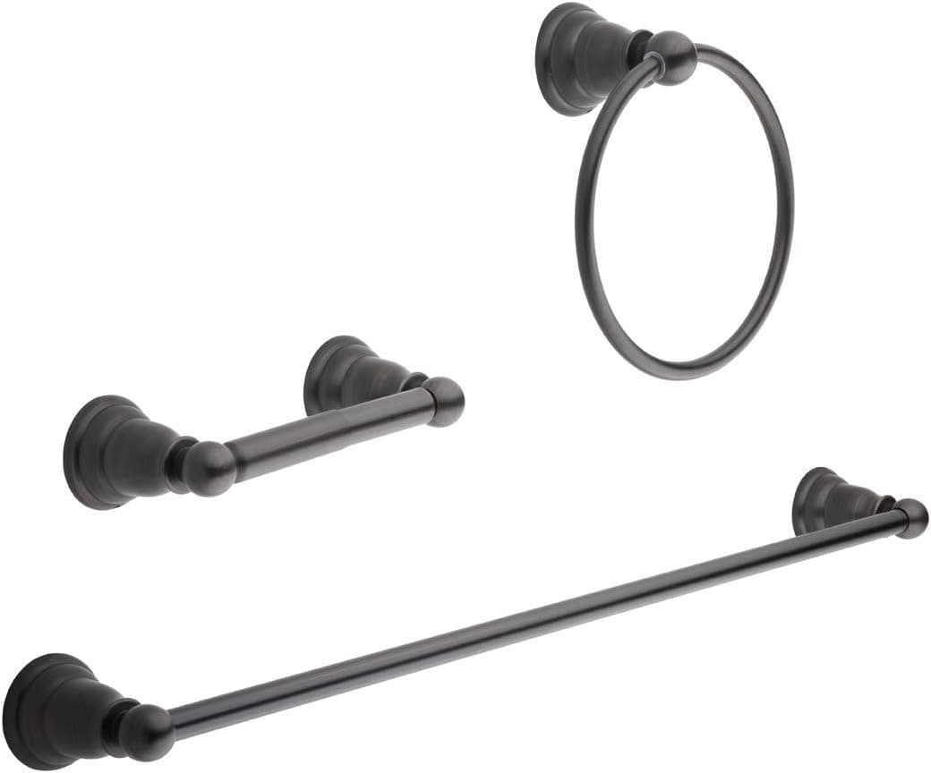 Amazon Basics AB-BR841-OR Bathroom Hardware Accessories Set - 3-Piece, Oil Rubbed Bronze