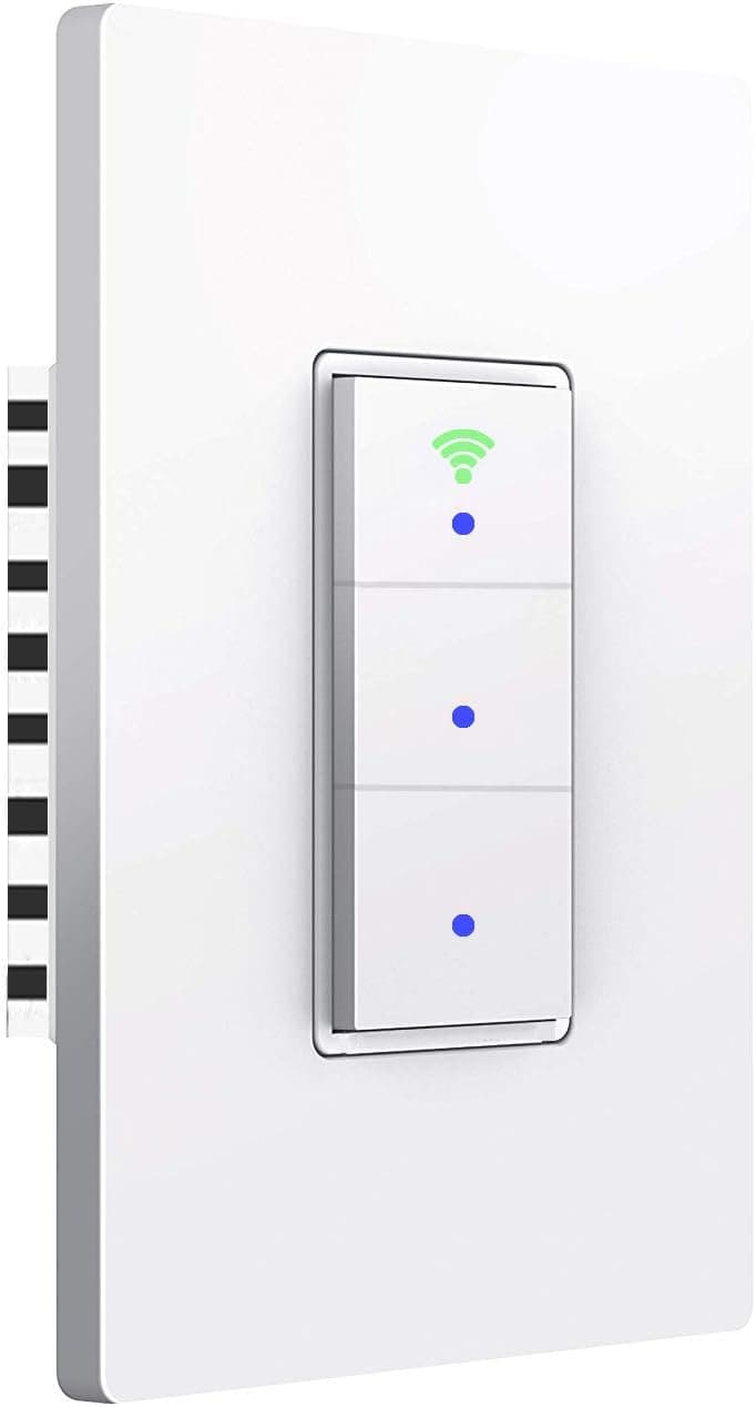 SANA Smart Light Switch,WiFi Wall Light Switch, Easy Installation and APP Control, Compatible with Alexa and Google Home, No Hub Required (3 Switches in 1 Gang)