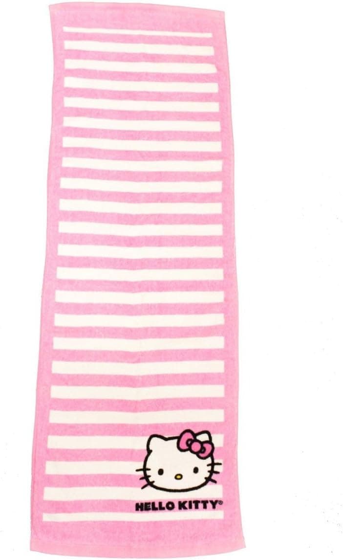 Hello Kitty Sports Women's Stripe Towel, Pink, 13 x 32-Inch