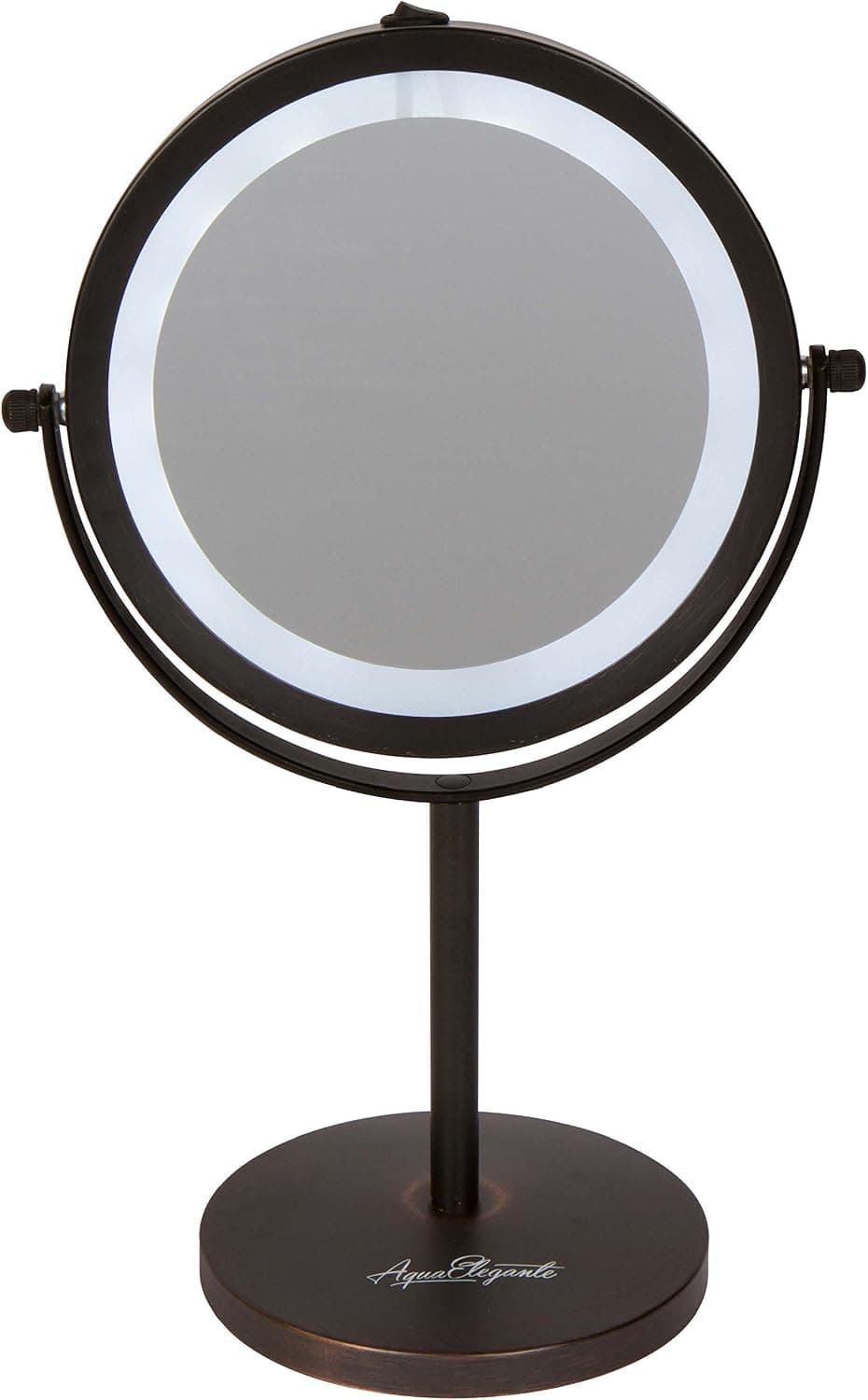 6 Inch LED Makeup Mirror - Double-Sided, Lighted 10x/1x Magnification - Oil-Rubbed Bronze