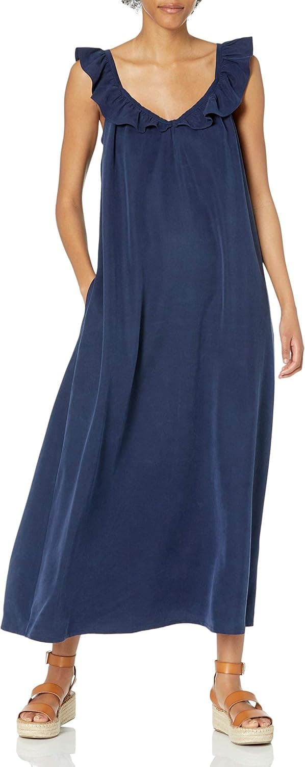 The Drop Women's @graceatwood Ruffle V-Neck Maxi Dress