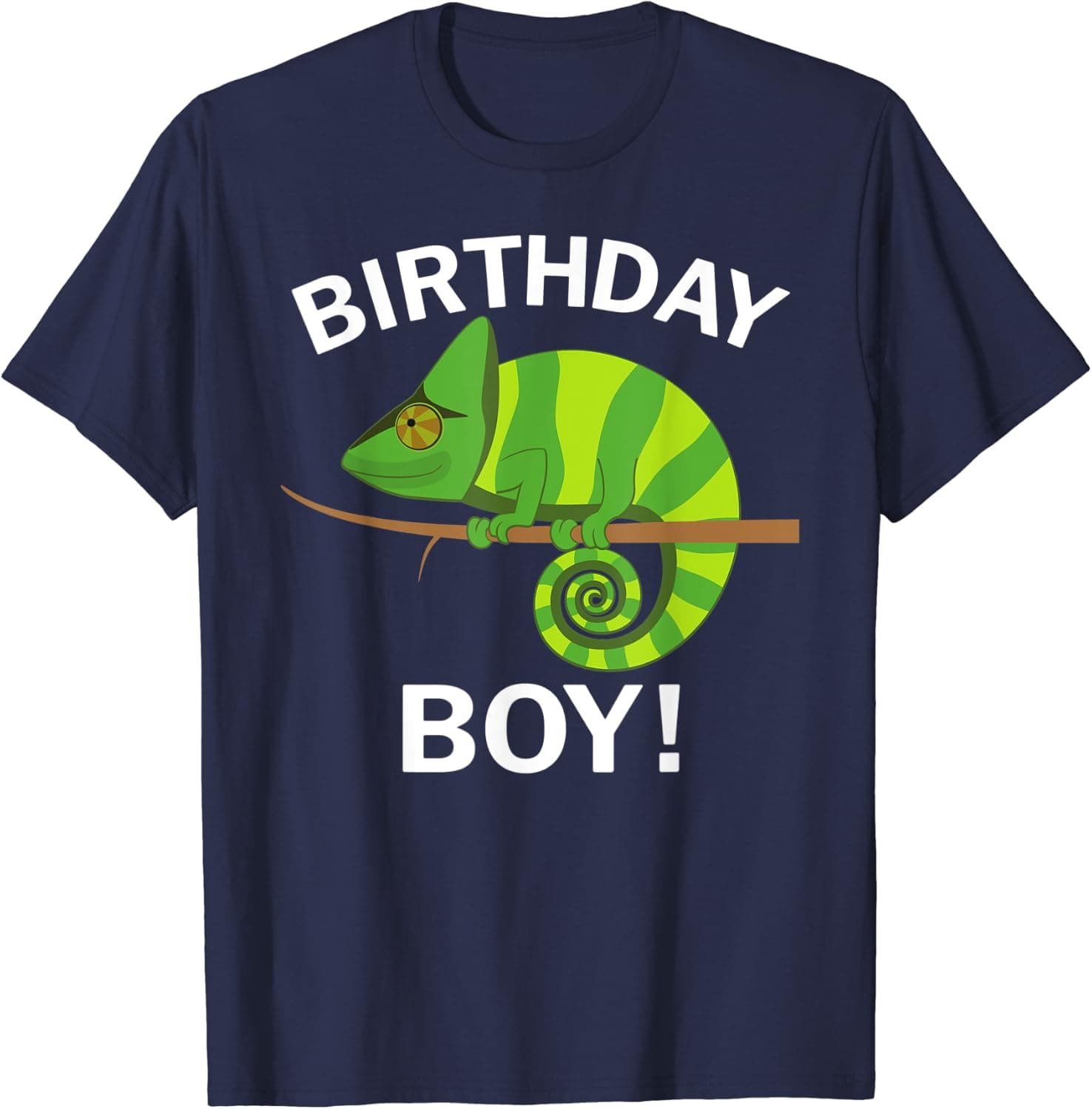 Birthday Boy Green Chameleon Lizard T-Shirt