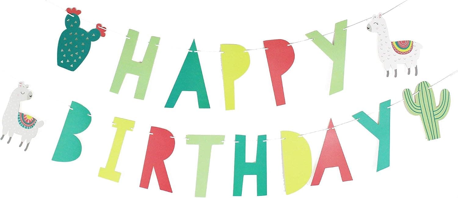 Llama and Cactus - Birthday Party Banner | Party Decoration | Baby Birthday Party Supply | Summer Party | Llama Themed Birthday Party Supply