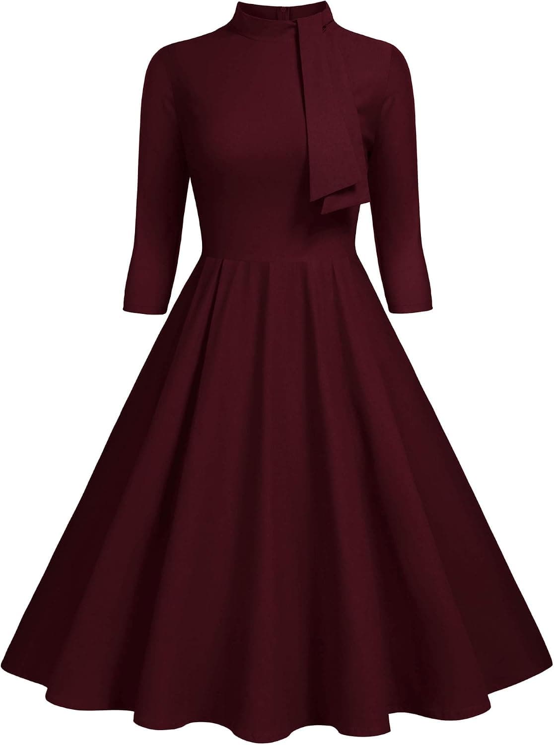 Miusol Women's Retro Style Half Collar Casual Party Swing Dress