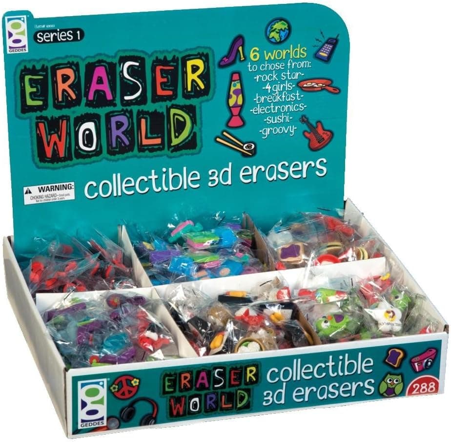 Raymond Geddes World Collectible 3D Erasers for Kids (Pack of 288)